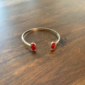 Kendra Scott Elton Cuff Gold Bracelet in Maroon